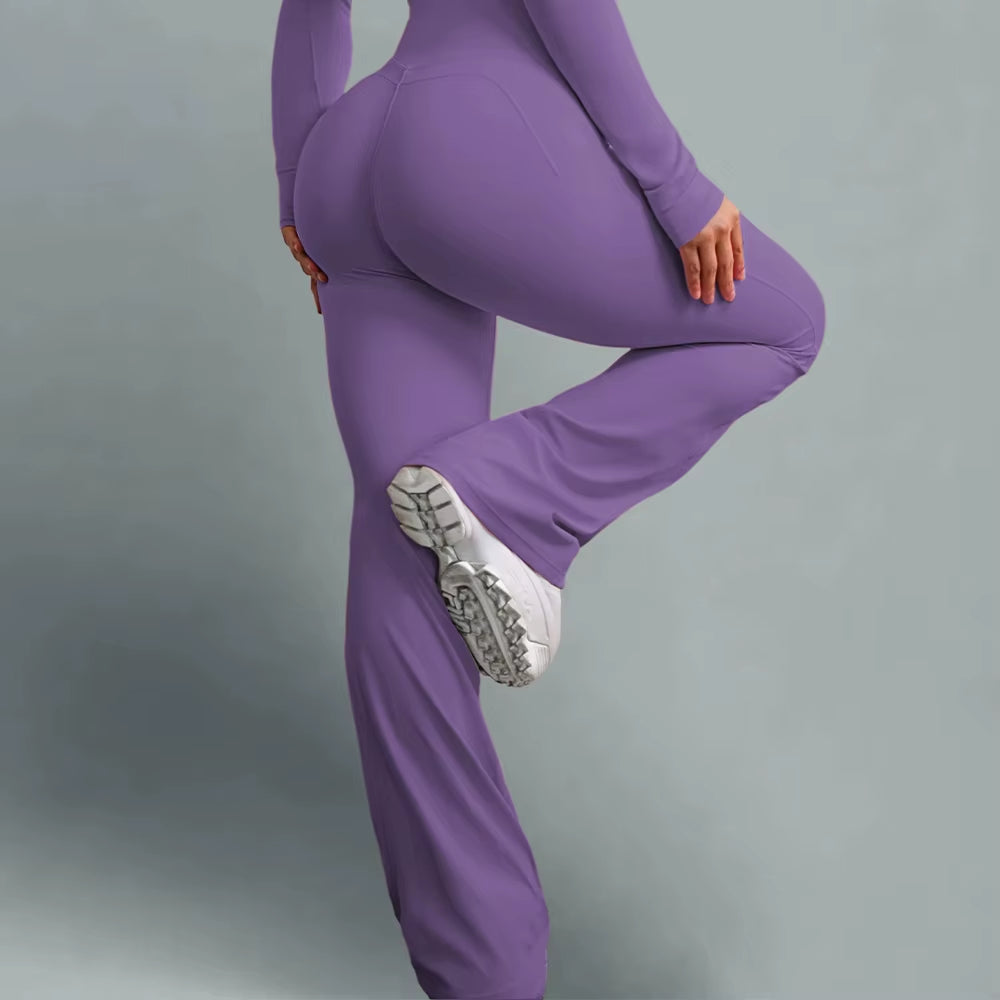 Spandex Quick Dry High Waisted Butt Lifting Yoga Leggings Activewear Sculpting Wide Leg Flared Yoga Leggings