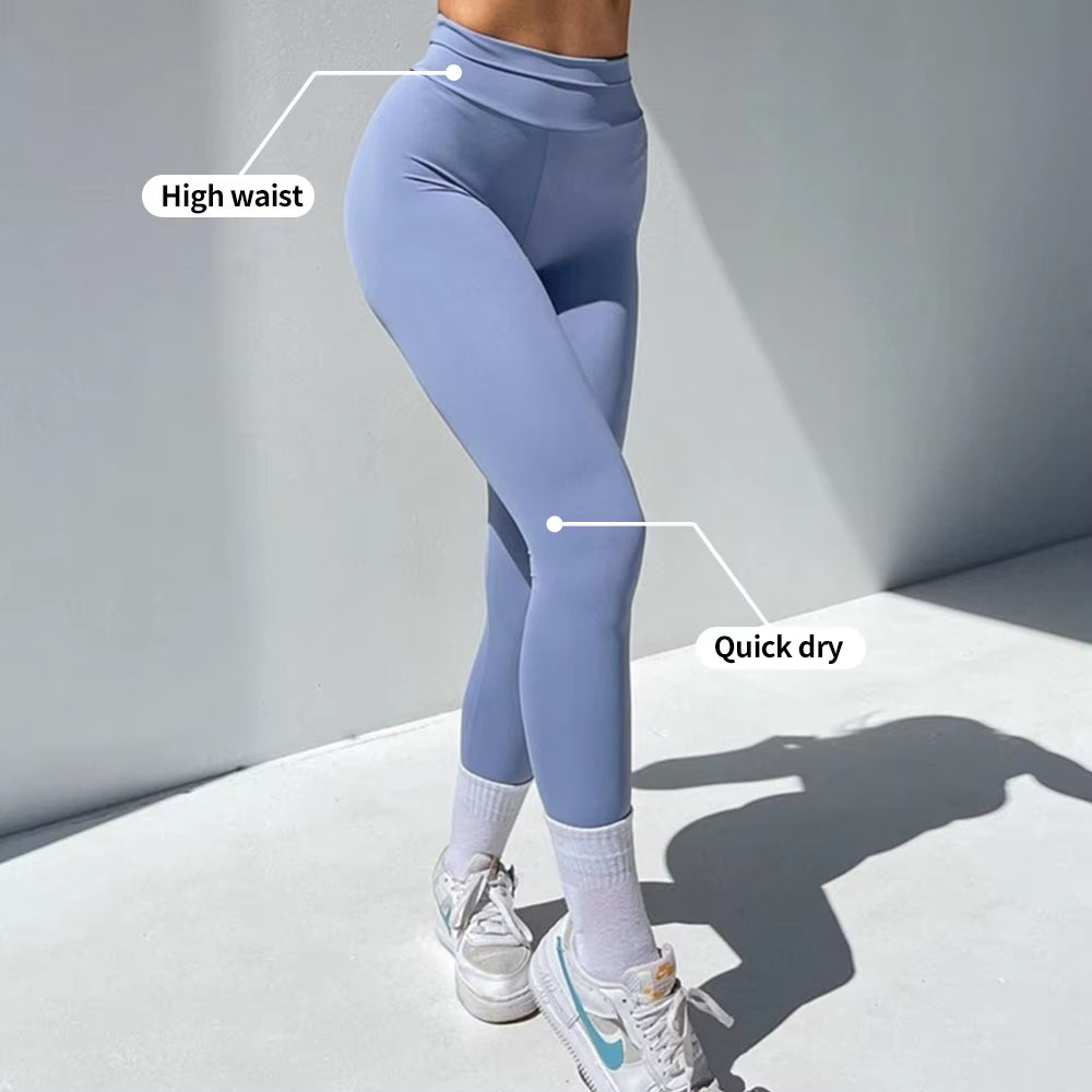 MIQI QUICK DRY Polyester Leggings Scrunch Butt Lift Workout Fitness Tight Yoga Pants Scrunch Yoga Leggings