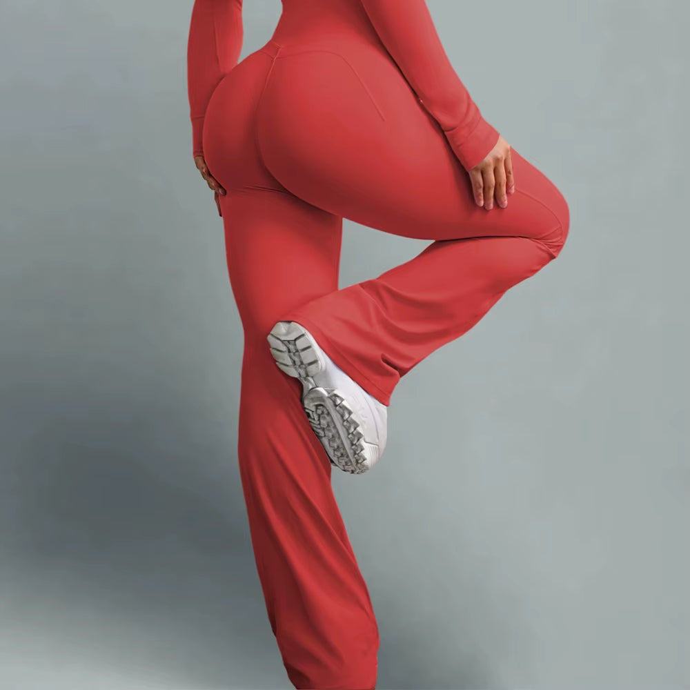 Spandex Quick Dry High Waisted Butt Lifting Yoga Leggings Activewear Sculpting Wide Leg Flared Yoga Leggings