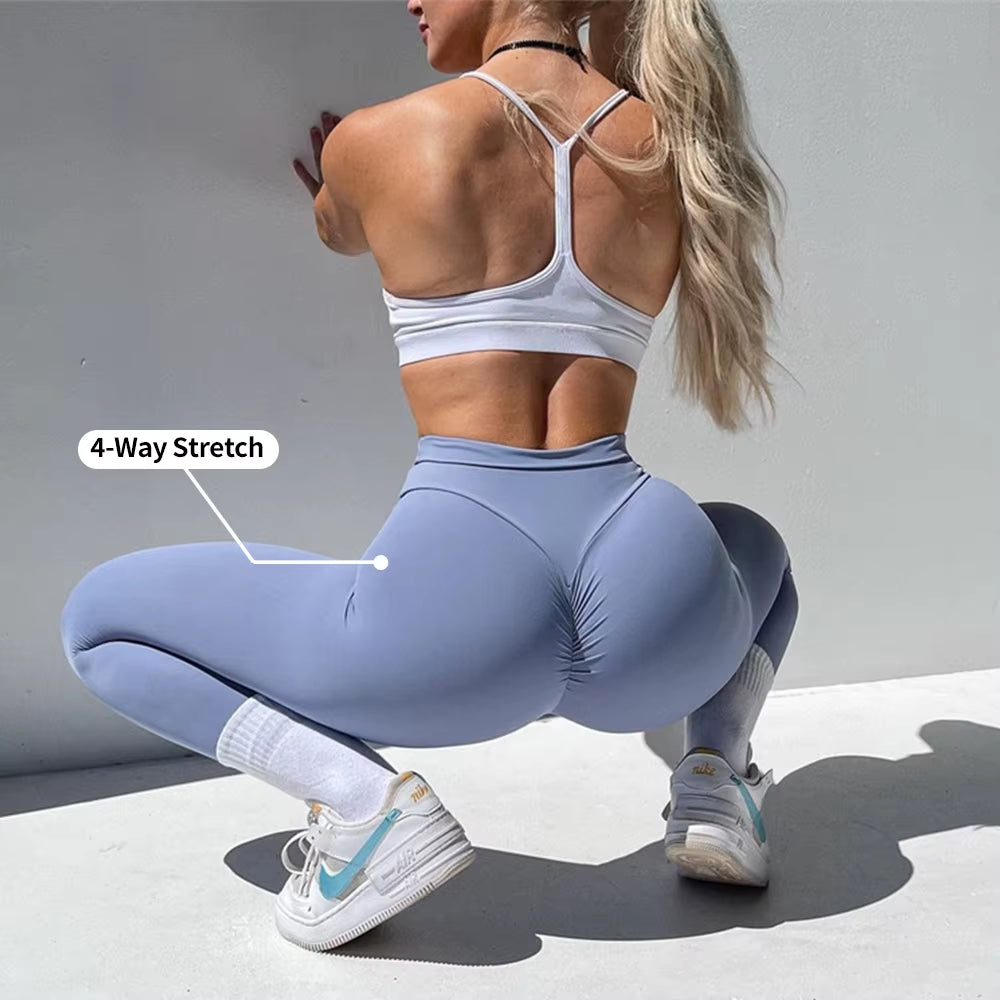 MIQI QUICK DRY Polyester Leggings Scrunch Butt Lift Workout Fitness Tight Yoga Pants Scrunch Yoga Leggings